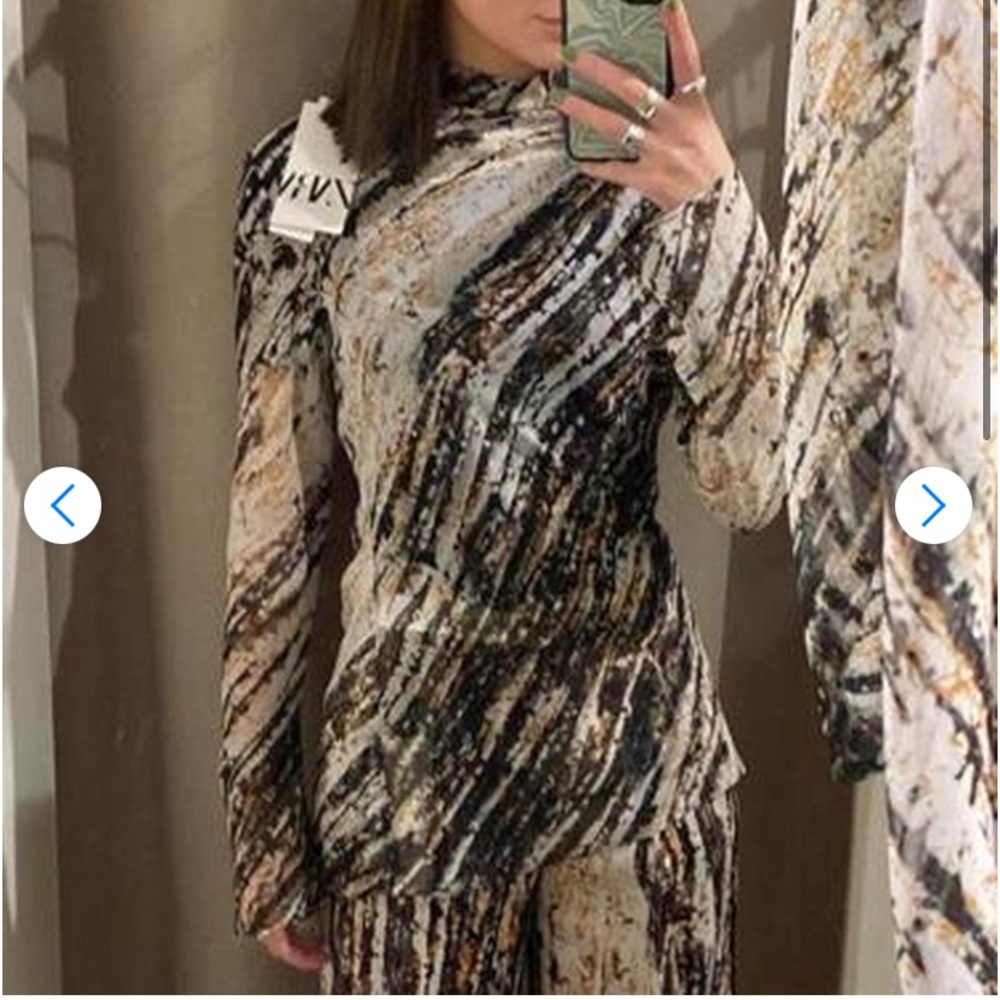 Zara marble print draped top